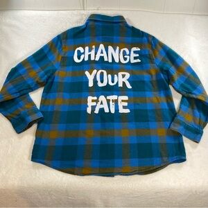 Disney Pixar Cakeworthy Flannel Shirt Mens XL Brave Merida Change Your Fate